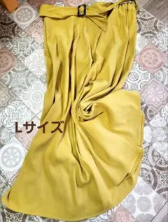 ロングスカート　マスタード 大きいサイズ
