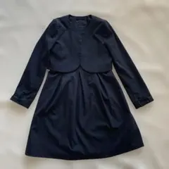 フォーマルワンピース ジャケット セット ネイビー 150 受験 面接