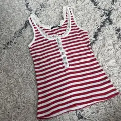 INGNI イング レディース　トップス　タンクトップ　赤色　ボーダー　レース