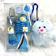 ガチャ詰めポーチ　＊mojojojoと水色＊