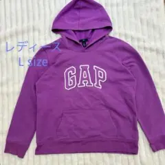 GAP ロゴ　パーカー　 パープル　 L レディース フーディー