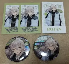 ホロライブ ウィンターストリート 獅白ぼたん チェキ、缶バッジセット