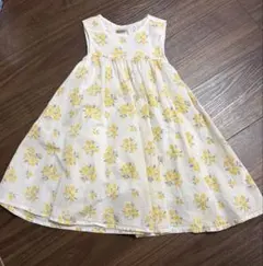 プティマイン　花柄襟付きノースリーブワンピース