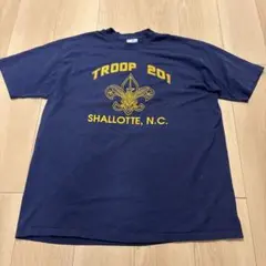 80s Hanes TROOP 201 Tシャツ ネイビー　希少のサムネイル