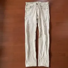 デニム スリム　ストレート　ベージュ