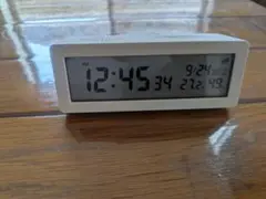 デジタル置時計 ホワイト 温度センサー付き