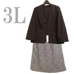 ●新品/スーツ/2点/ノーカラージャケット/スカート/3L/W80●&0772