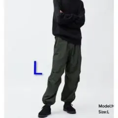 GU ジーユー パラシュートパンツ L ダークグレー darkgray 08