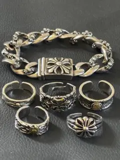 ヴィンテージアクセサリーメキシカンジュエリーリング指輪シルバーリングセットy2k