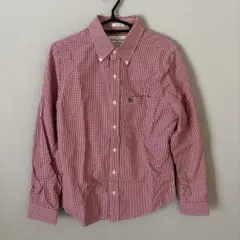 abercrombie&fitch レッド　ギンガムチェック　シャツ　S