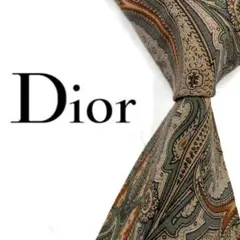 ◆美品◆ Christian Dior ネクタイ 緑系 ペイズリー柄 高級感