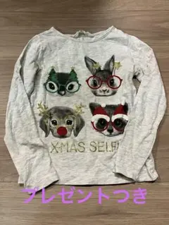 H&M クリスマスの動物　ロンT