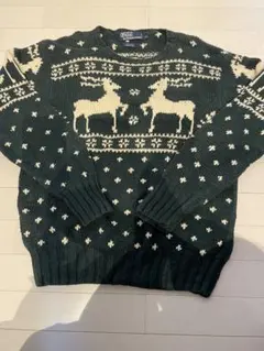 Polo by Ralph Lauren 鹿柄セーター M 麻55%リネン45%のサムネイル