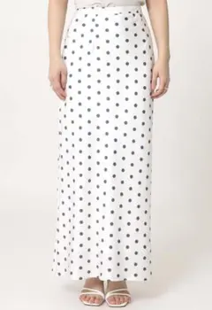 edit for lulu シルクツイルドット　マキシバイアススカート　白　36のサムネイル