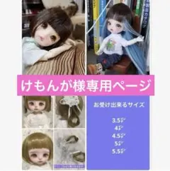 5.5㌅ ドールウィッグ 耐熱 セリアドール ダイソードール ②④⑨