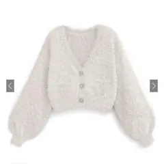 GRL ビジューボタンラメシャギーニットカーディガン[pm536]