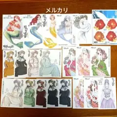 【バラ売り可】22枚まとめ売り黒いたぬき様人物ステッカー人魚ドレス女の子