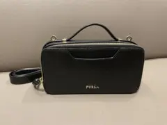 未使用品 FURLA ブロックミニクロスボディ ショルダーバッグ ネイビー 