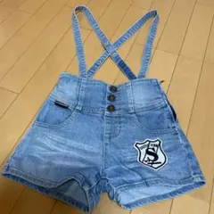 SISTER JENNI(140cm)サス付きハイウエストデニムショートパンツ