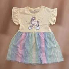 ユニコーンプリント 半袖ワンピースチュニック110