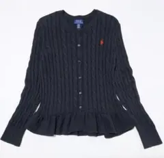 ラルフローレン★ペプラム ケーブル ニット ホースロゴ ブラック