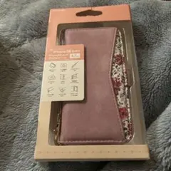 iPhone SE用手帳型ケース ピンク 花柄