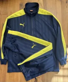 PUMA プージャ　ジャージ　ネイビー イエロー セットアップ　上下セット M