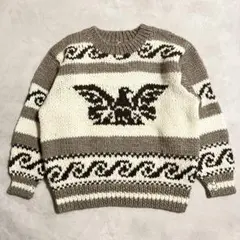 90's プルオーバー カウチンセーター サンダーバード柄 ウール