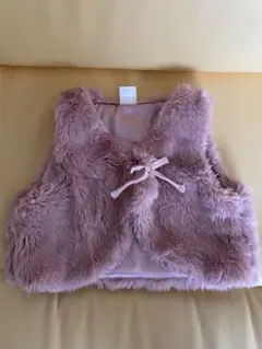 H&M ピンク　エコファーベスト　80 女の子