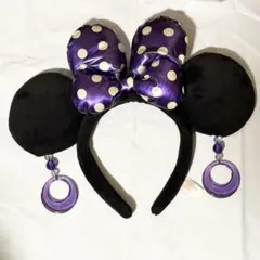 ディズニー ミニー　カチューシャ 紫　パープル　ピアス