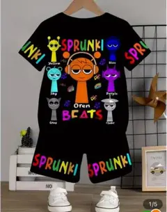 カラフルキャラクターTシャツ&ショートパンツセット 100cm