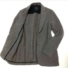 希少✨T-JACKET ウールテーラードジャケット 立体編み ロゴボタン 千鳥柄