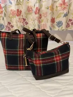 チェック柄2wayバッグセット