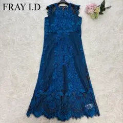 【美品】FRAY I.D バイカラーレースワンピース 花柄　刺繍 インナー付　0