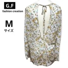 G.F fashion creation シアーブラウス　バックオープン　花柄