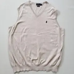 ポロラルフローレン ベスト ニット ワンポイント刺繍 オーバーサイズ コットン