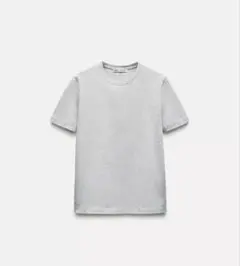 ZARA ヘビーコットンTシャツ 半袖　グレーのサムネイル