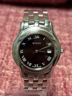 GUCCI クォーツ腕時計 黒文字盤 ステンレス