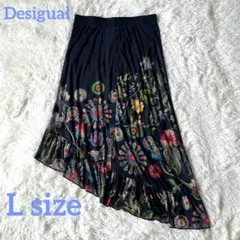 美品　デシグアル Desigual スカート COKE アシンメトリー　総柄　Lのサムネイル