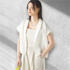 SHIPS＜手洗い可能＞リネン ラペルデザイン 羽織 シャツカーディガンのサムネイル
