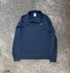 y2k NIKE ナイキ　ネイビー ポロシャツ　長袖のサムネイル