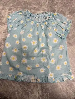 2点送料無料⭐︎デイジー柄 水色 半袖トップス 100cm