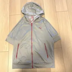 PUMA フード付きジップアップパーカー グレーOサイズ860番