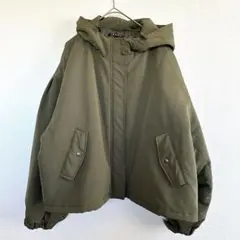 イング⭐︎フード付ショート 中綿アウター M カーキ オーバーサイズ ゆったり