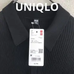 【タグ付き】UNIQLO リブポロカーディガン　黒　Mサイズ