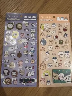 ちいかわ　ゴールドクリアシール　リボン　ピース　2枚セット