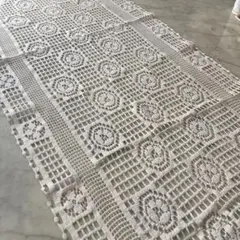 イギリスVintage　薔薇モチーフ　裾カットワーク　刺繍間仕切りカーテン180 イギリスVintage 薔薇モチーフ 裾カットワーク刺繍 間仕切りカーテン