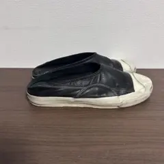 黒 レザー スリッポン　コンバース