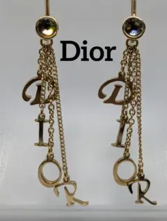 Christian Dior ロゴ スイング ピアス ゴールド❦