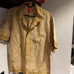 希少Supreme ジャカード織 半袖シルクシャツ ゴールド Lサイズ - メルカリ